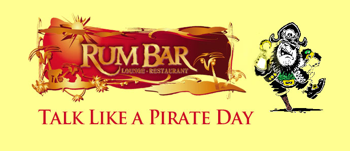 Yo-ho-ho! Free Rum on Talk Like a Pirate Day, Sept 19