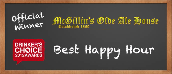 Drinker's Choice 2012 Winner, Best Happy Hour: McGillin's