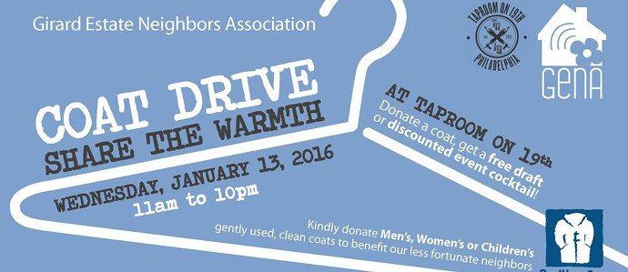 Donate a Coat, Get a Beer at Taproom on 19th, Jan. 13