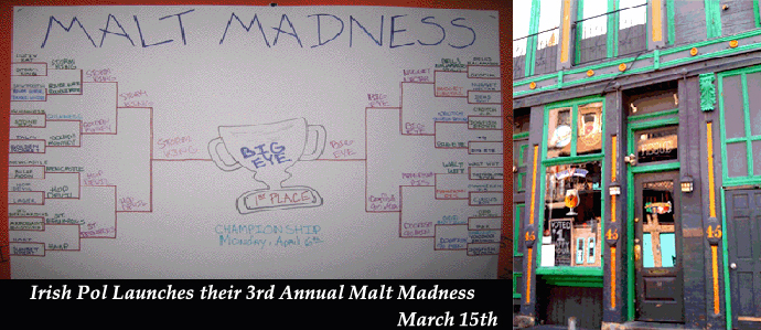 Irish Pol Launches 3rd Annual Malt Madness on March 15th