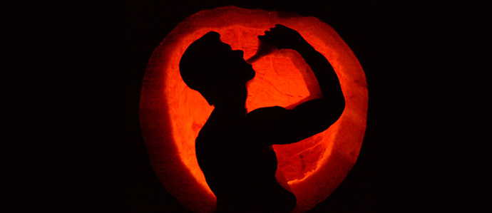 Booze Themed Pumpkin Carvings