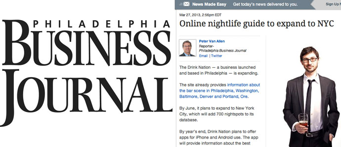 The Drink Nation in the Philadelphia Business Journal: Drink NYC