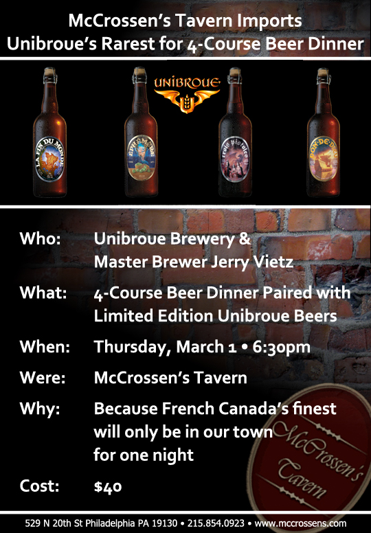 Unibroue Beer Dinner